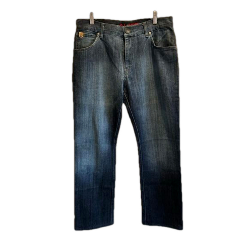 Alberto Jeans Men 32/32 Blue Regular Fit Straight Leg Lightweight Stretch Denim